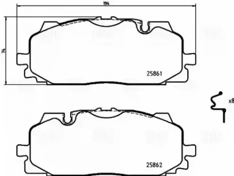 Тормозные колодки дисковые передняя ось TRIALLI PF 4473