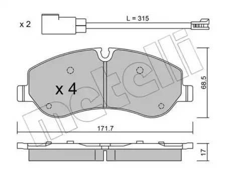 Тормозные колодки дисковые передняя ось METELLI 22-0990-0
