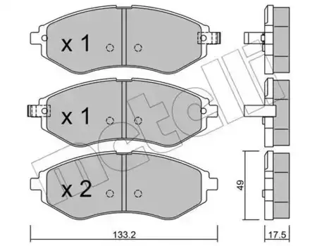 Тормозные колодки дисковые передняя ось METELLI 22-0508-1