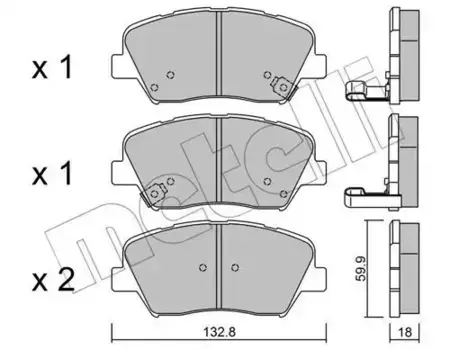 Тормозные колодки дисковые передняя ось METELLI 22-1026-0