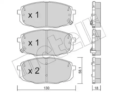 Тормозные колодки дисковые передняя ось METELLI 22-0513-1