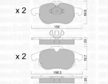 Тормозные колодки дисковые передняя ось METELLI 22-0540-0