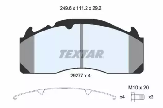 Тормозные колодки дисковые передняя ось задняя ось TEXTAR 2927705