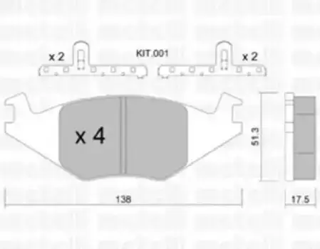 Тормозные колодки дисковые передняя ось METELLI 22-0047-0K
