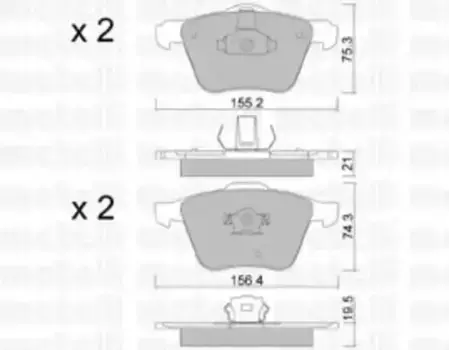 Тормозные колодки дисковые передняя ось METELLI 22-0599-0