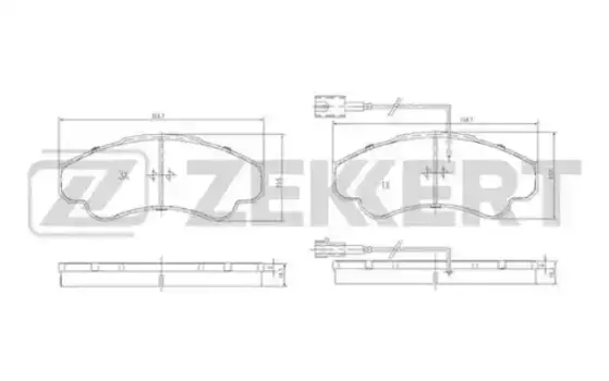 Тормозные колодки дисковые передняя ось ZEKKERT BS-1459