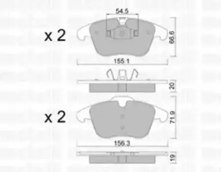 Тормозные колодки дисковые передняя ось METELLI 22-0675-0