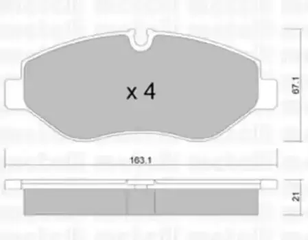 Тормозные колодки дисковые передняя ось METELLI 22-0671-0