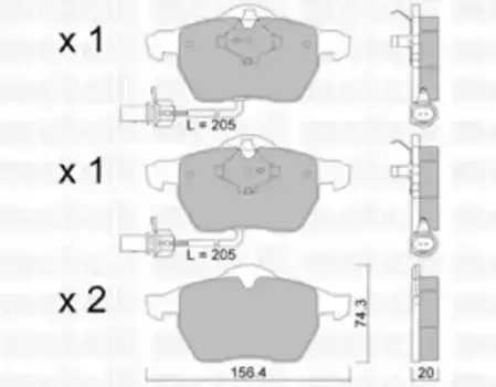 Тормозные колодки дисковые передняя ось METELLI 22-0314-0