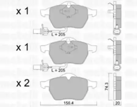 Тормозные колодки дисковые передняя ось METELLI 22-0181-3