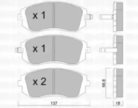 Тормозные колодки дисковые передняя ось METELLI 22-0500-0