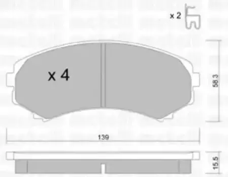 Тормозные колодки дисковые передняя ось METELLI 22-0399-0
