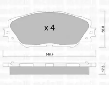 Тормозные колодки дисковые передняя ось METELLI 22-0748-0