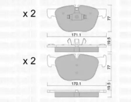 Тормозные колодки дисковые передняя ось METELLI 22-0770-0