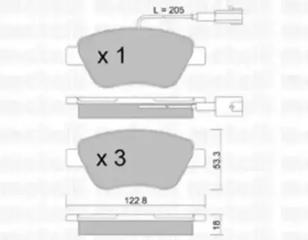 Тормозные колодки дисковые передняя ось METELLI 22-0321-0