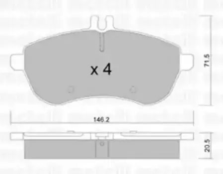 Тормозные колодки дисковые передняя ось METELLI 22-0665-0