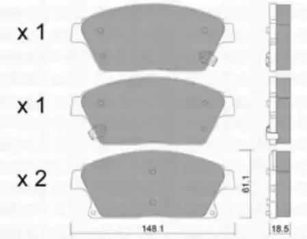 Тормозные колодки дисковые передняя ось METELLI 22-0839-0