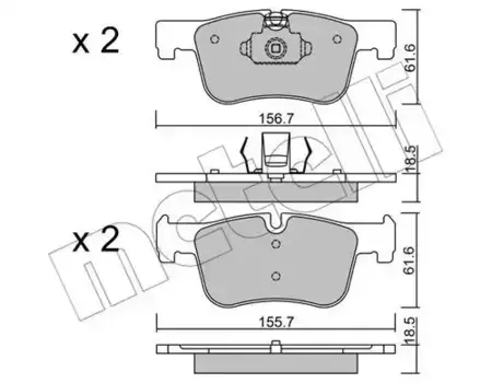 Тормозные колодки дисковые передняя ось METELLI 22-0960-0