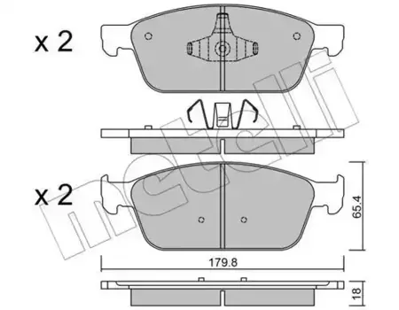 Тормозные колодки дисковые передняя ось METELLI 22-0989-0