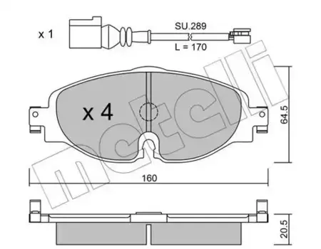 Тормозные колодки дисковые передняя ось METELLI 22-0950-0K