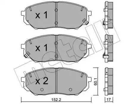 Тормозные колодки дисковые передняя ось METELLI 22-1096-0