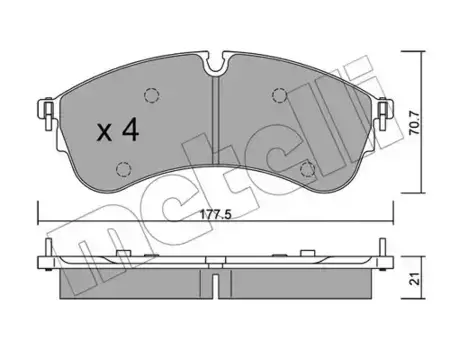 Тормозные колодки дисковые передняя ось METELLI 22-1174-0