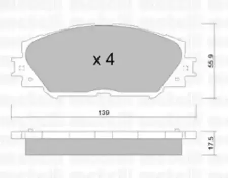 Тормозные колодки дисковые передняя ось METELLI 22-0747-0