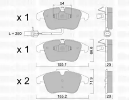 Тормозные колодки дисковые передняя ось METELLI 22-0675-2