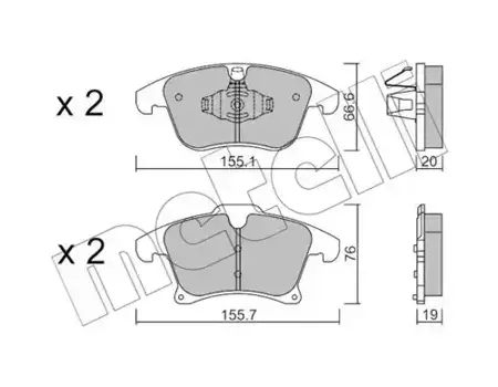 Тормозные колодки дисковые передняя ось METELLI 22-1039-1