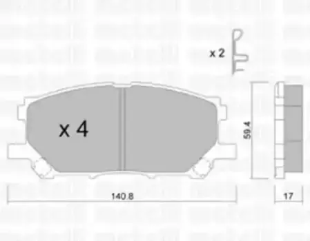 Тормозные колодки дисковые передняя ось METELLI 22-0618-0