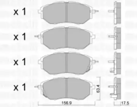 Тормозные колодки дисковые передняя ось METELLI 22-0763-0