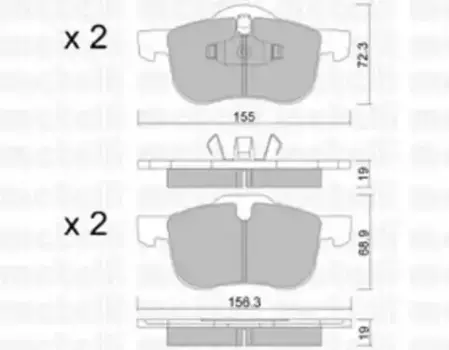 Тормозные колодки дисковые передняя ось METELLI 22-0309-0