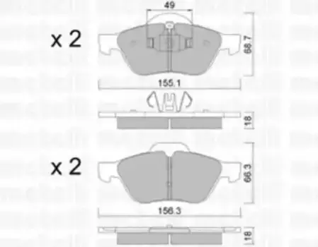 Тормозные колодки дисковые передняя ось METELLI 22-0335-1