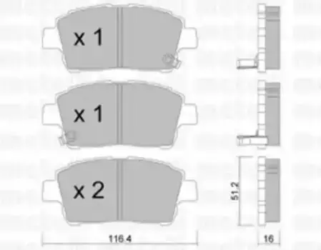 Тормозные колодки дисковые передняя ось METELLI 22-0423-0