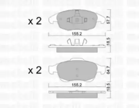 Тормозные колодки дисковые передняя ось METELLI 22-0800-0