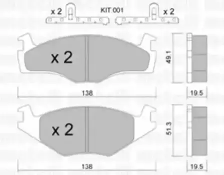 Тормозные колодки дисковые передняя ось METELLI 22-0045-1K