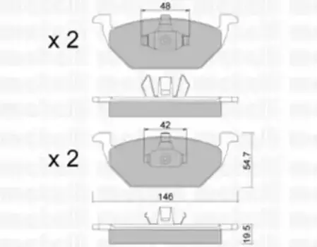 Тормозные колодки дисковые передняя ось METELLI 22-0211-1