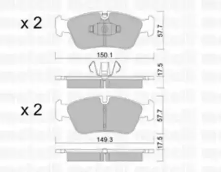 Тормозные колодки дисковые передняя ось METELLI 22-0640-0