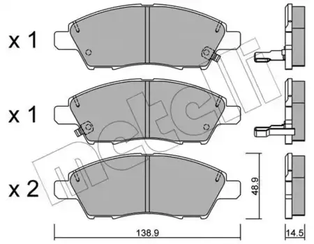 Тормозные колодки дисковые передняя ось METELLI 22-1079-0