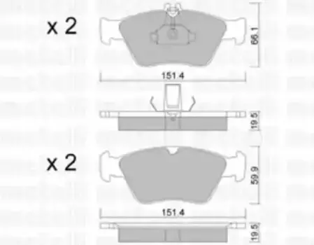 Тормозные колодки дисковые передняя ось METELLI 22-0219-0