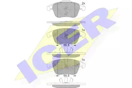 Тормозные колодки дисковые передняя ось ICER 182231-203