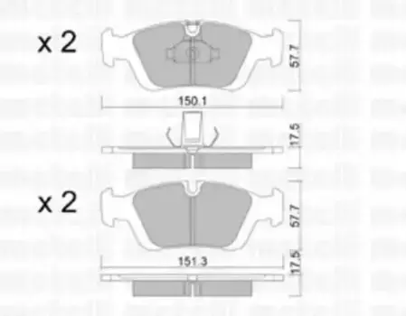 Тормозные колодки дисковые передняя ось METELLI 22-0312-0