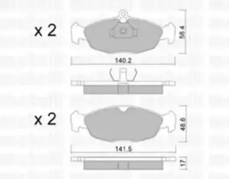 Тормозные колодки дисковые передняя ось METELLI 22-0077-0
