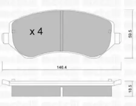 Тормозные колодки дисковые передняя ось METELLI 22-0524-0