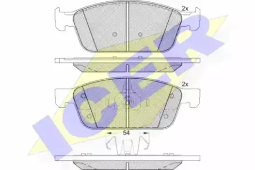 Тормозные колодки дисковые передняя ось ICER 182273