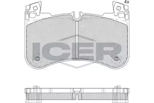Тормозные колодки дисковые передняя ось ICER 182366