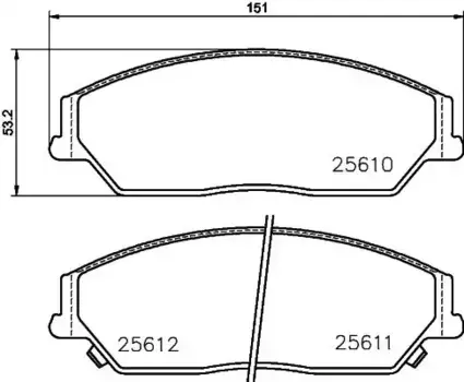 Тормозные колодки дисковые передняя ось NISSHINBO NP1052