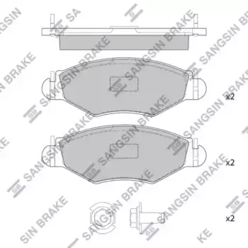 Тормозные колодки дисковые передняя ось SANGSIN SP1179