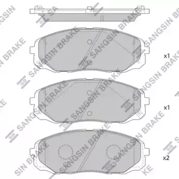 Тормозные колодки дисковые передняя ось SANGSIN SP1688A