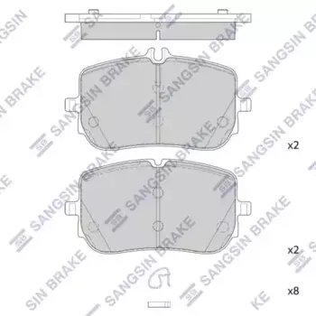 Тормозные колодки дисковые передняя ось SANGSIN SP4336